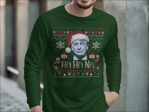 Green Trump Christmas sweater for Political Christmas Fun and Funny Anti-Trump T-Shirt
